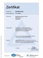 TÜV-Zertifikat ISO 9001-2015 DE